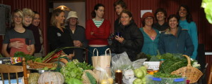 Home grown produce arriving for the Growers Shared meal
